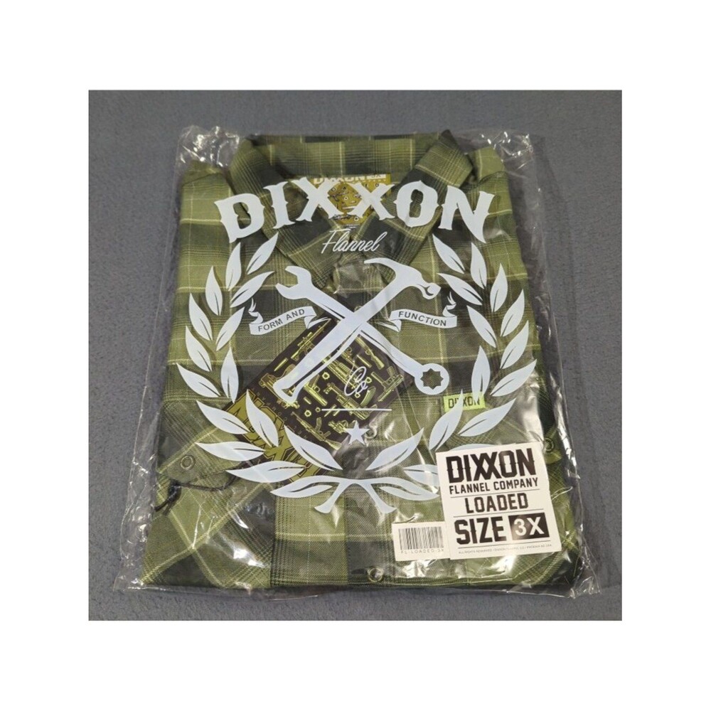 Dixxon Loaded Flannel Shirt Men's 3X Green Long Sleeve Button Down